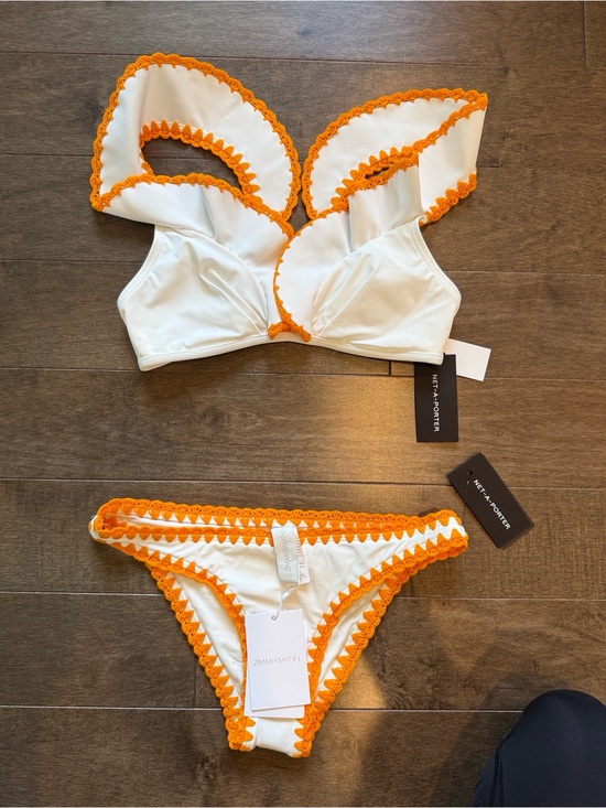 Zimmermann Other - Zimmermann White Bikini with Orange Trim